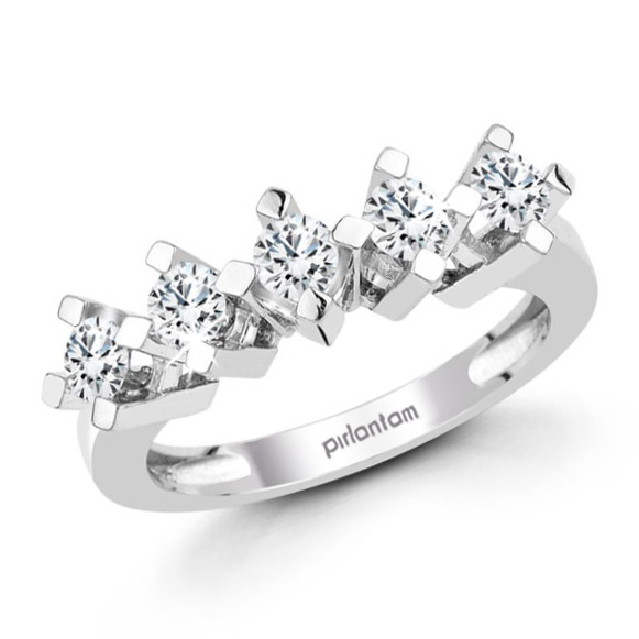1.00 ct. D color HRD Sertifikalı SI Pırlanta Beştaş Alyans
